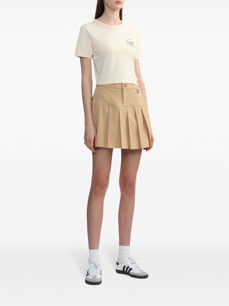 CHOCOOLATE  logo-print cropped T-shirt