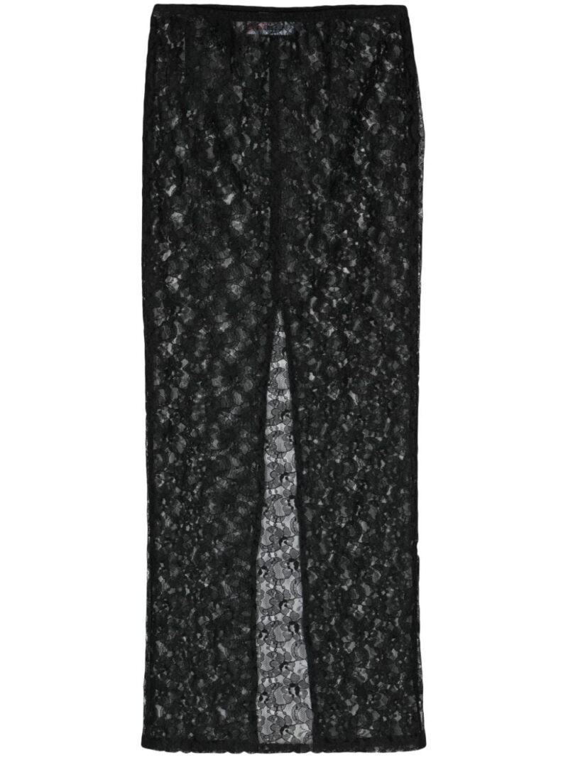 Chiara Ferragni  floral-lace midi skirt