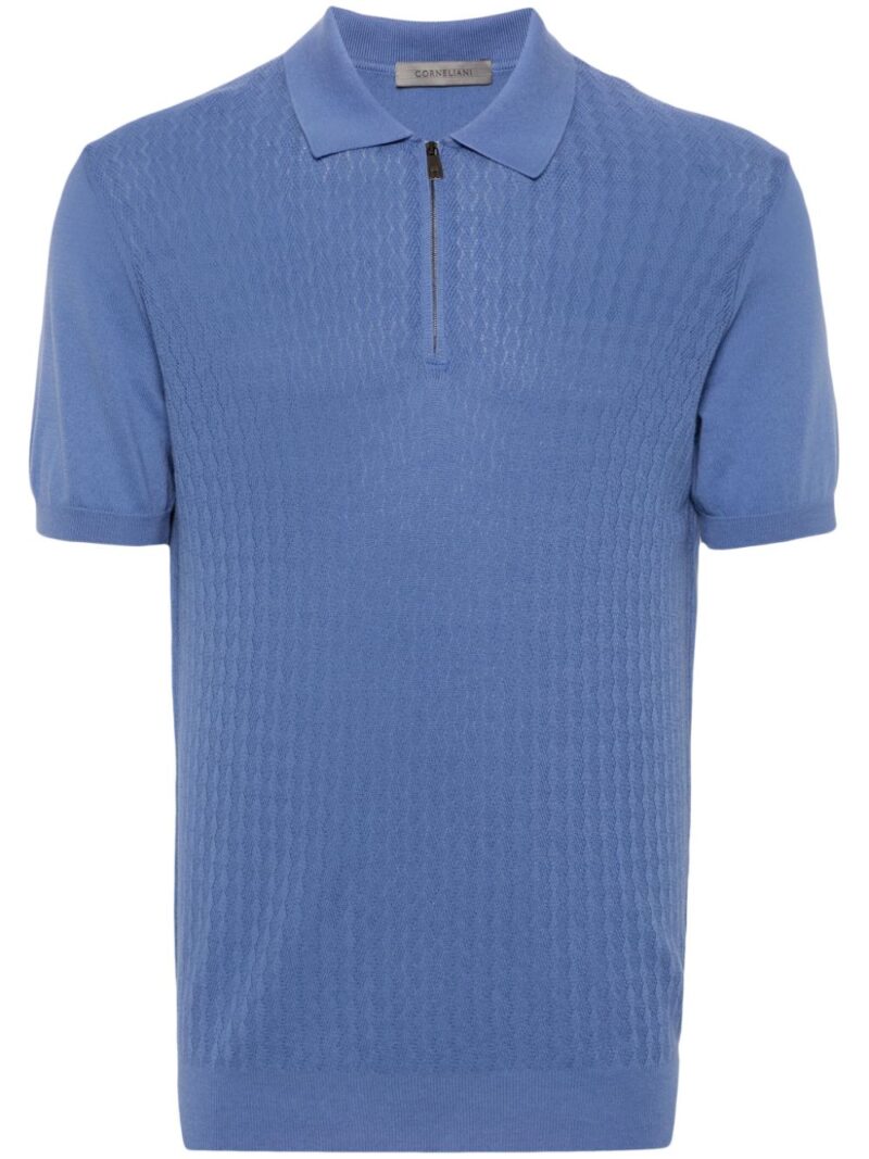 Corneliani  patterned-jacquard polo shirt