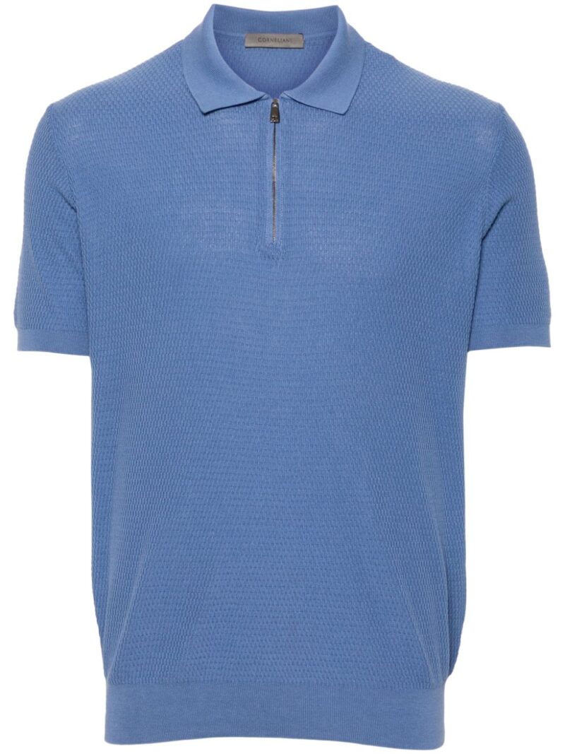 Corneliani  half-zip cotton polo shirt