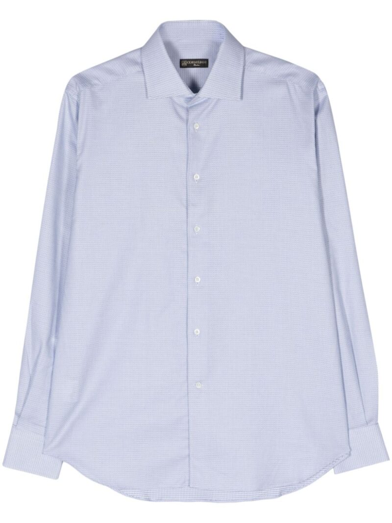 Corneliani  geometric-jacquard cotton shirt