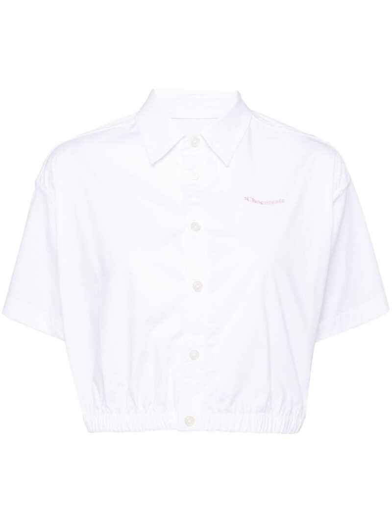 CHOCOOLATE  cropped cotton blend shirt