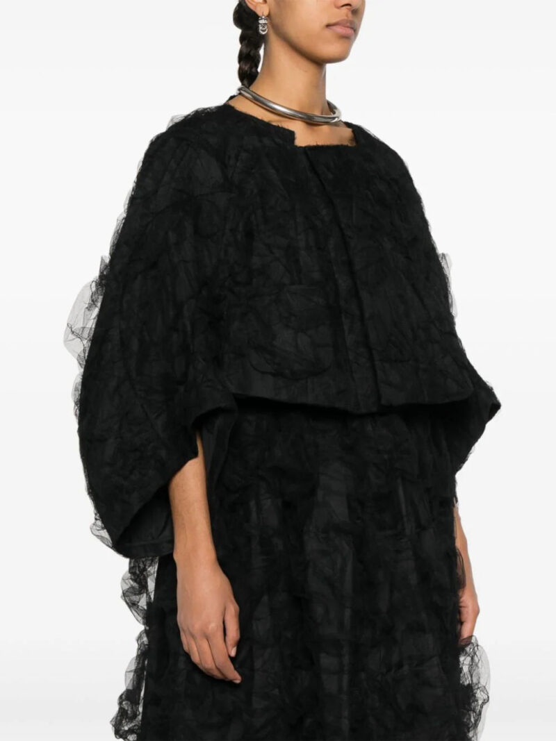 Comme Des Garçons tulle-inserts cropped jacket
