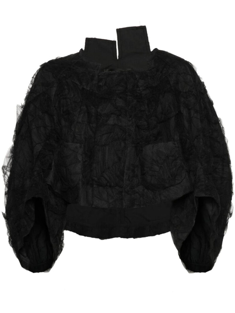 Comme Des Garçons tulle-inserts cropped jacket