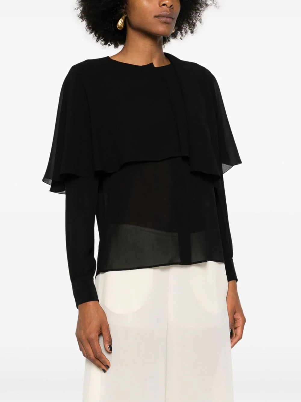 Chloé cape-attachment silk shirt - Image 3