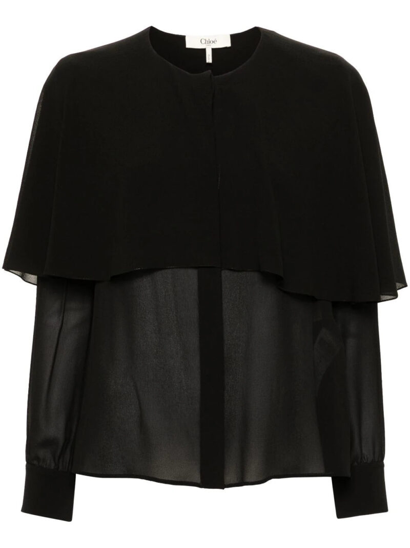 Chloé  cape-attachment silk shirt