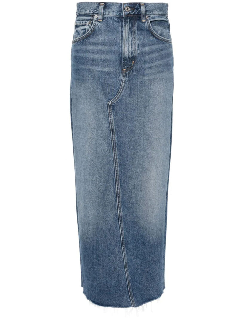 Citizens of Humanity  washed denim midi skirt