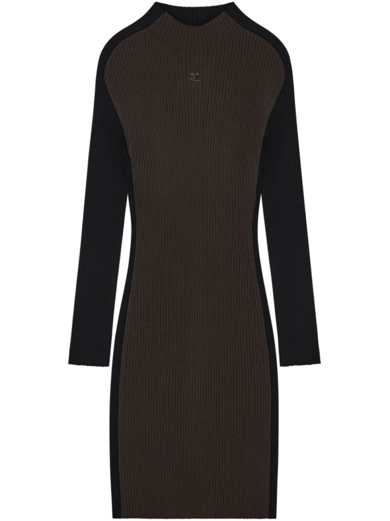 Courrèges  colour-block ribbed-knit mini dress