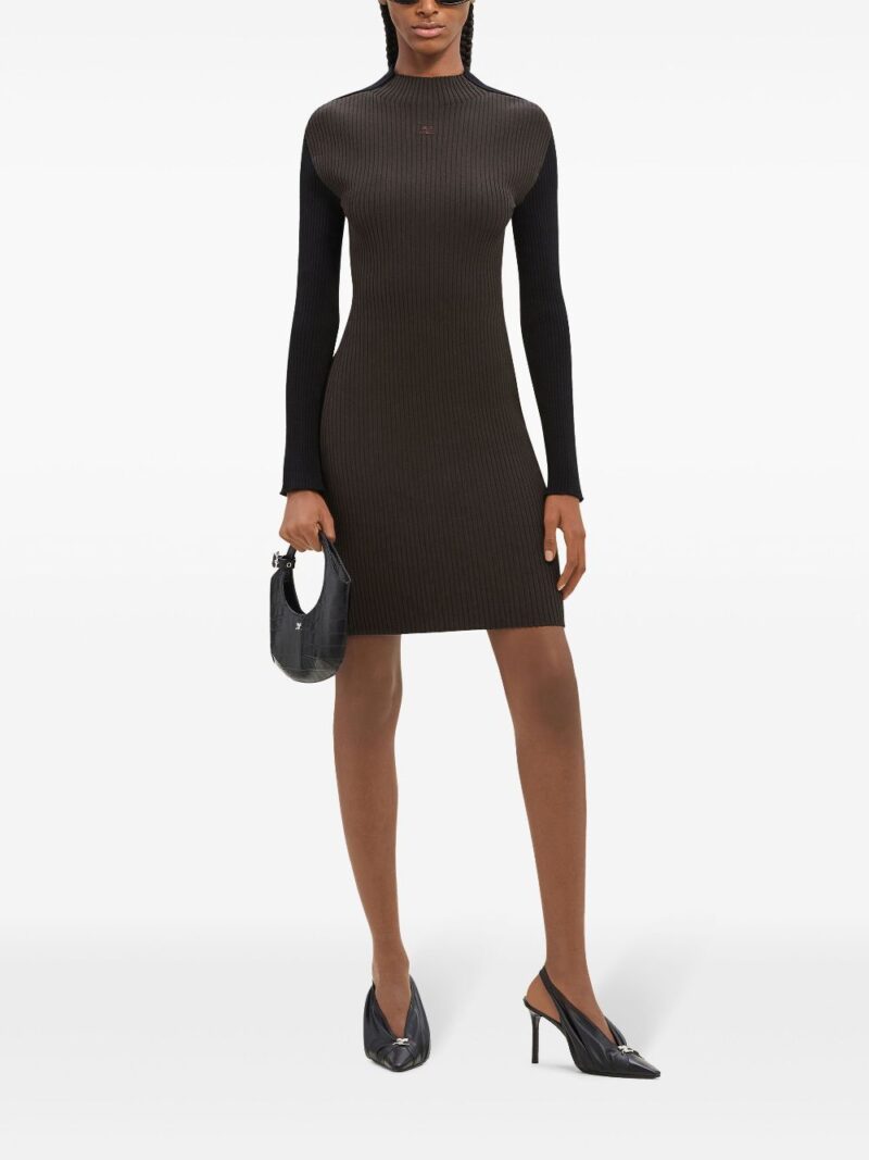 Courrèges  colour-block ribbed-knit mini dress
