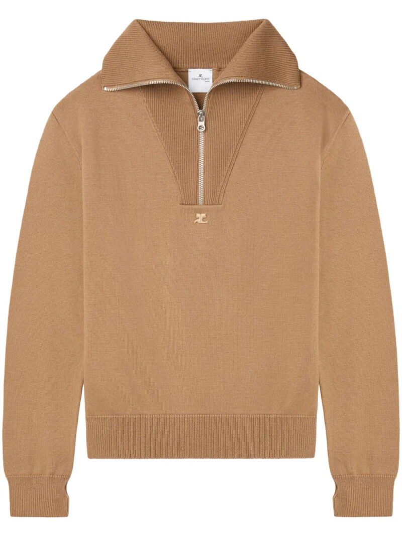 Courrèges  logo-embroidered wool sweater