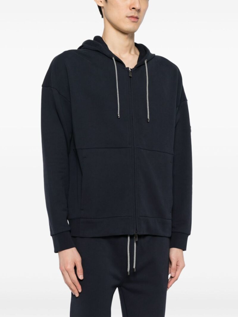 Corneliani zip-up cotton hoodie