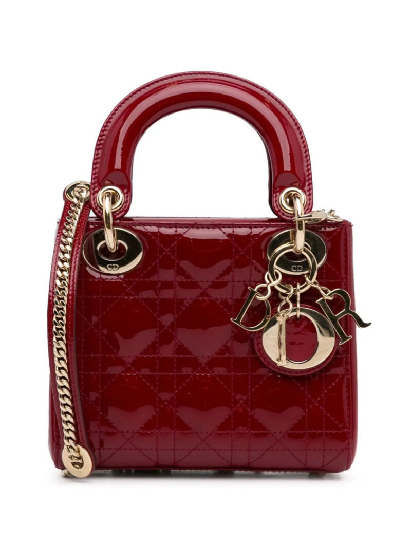 Christian Dior  Mini Patent Cannage Lady Dior satchel
