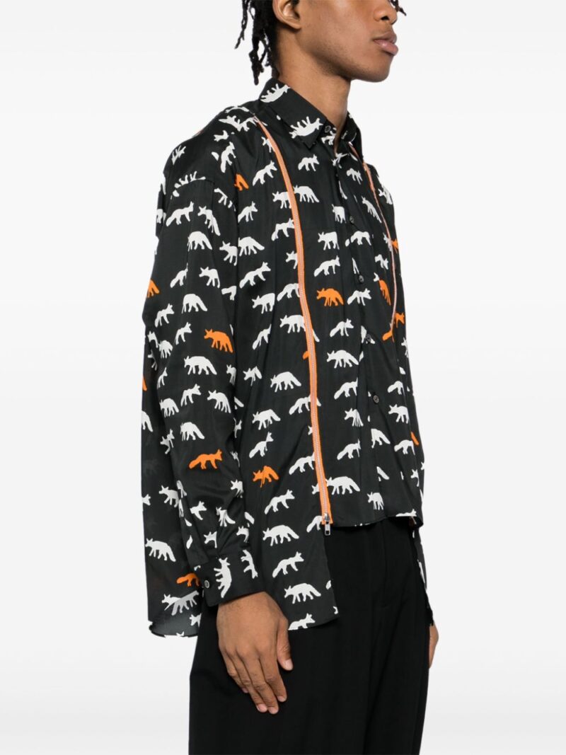Black Comme Des Garçons  all-over wolf printed shirt
