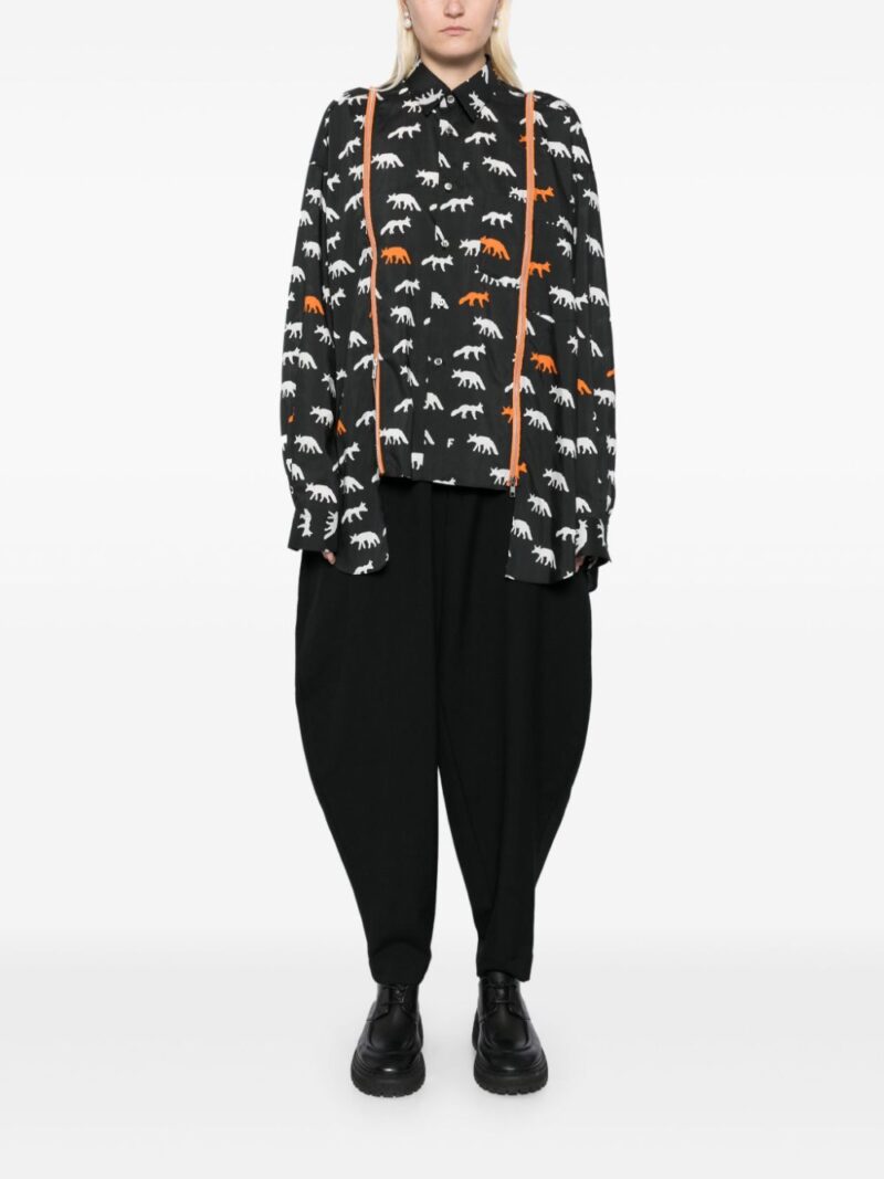 Black Comme Des Garçons  all-over wolf printed shirt