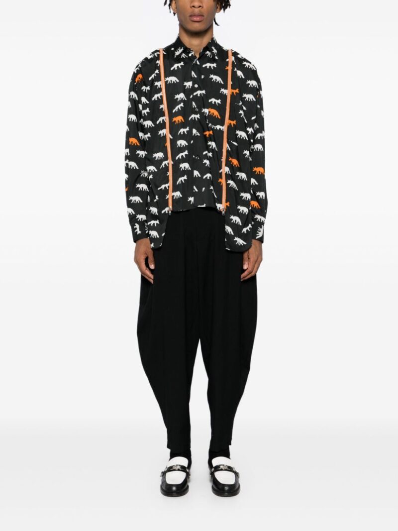 Black Comme Des Garçons  all-over wolf printed shirt