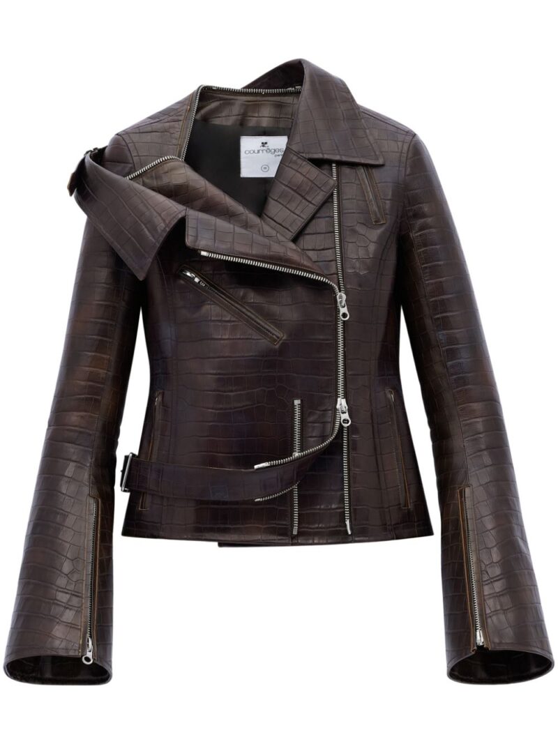 Courrèges  crocodille-effect biker jacket