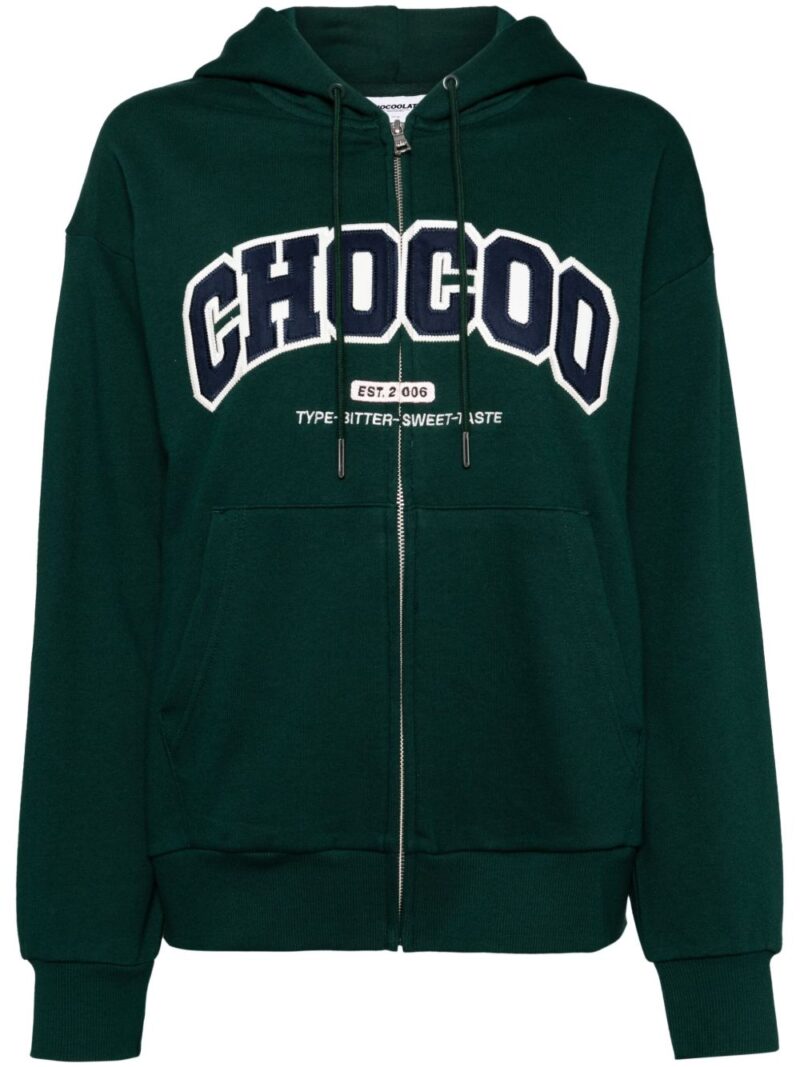 CHOCOOLATE  logo-appliqué hooded jacket