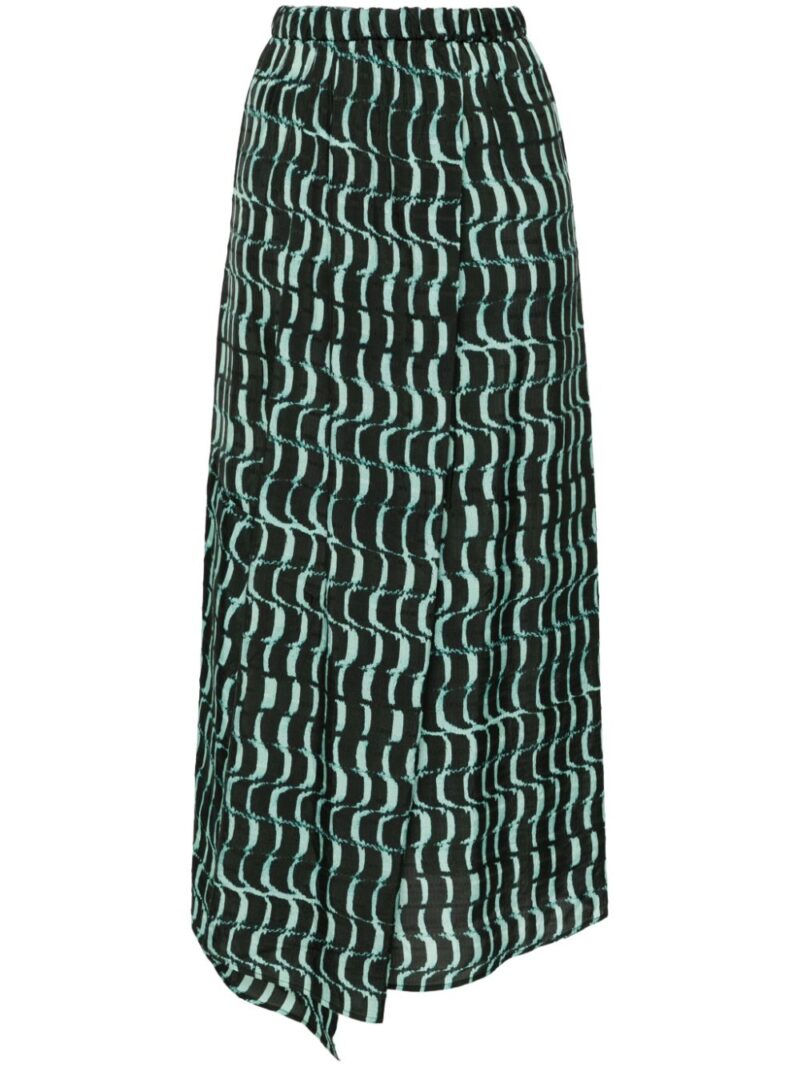 Christian Wijnants  abstract-print midi skirt