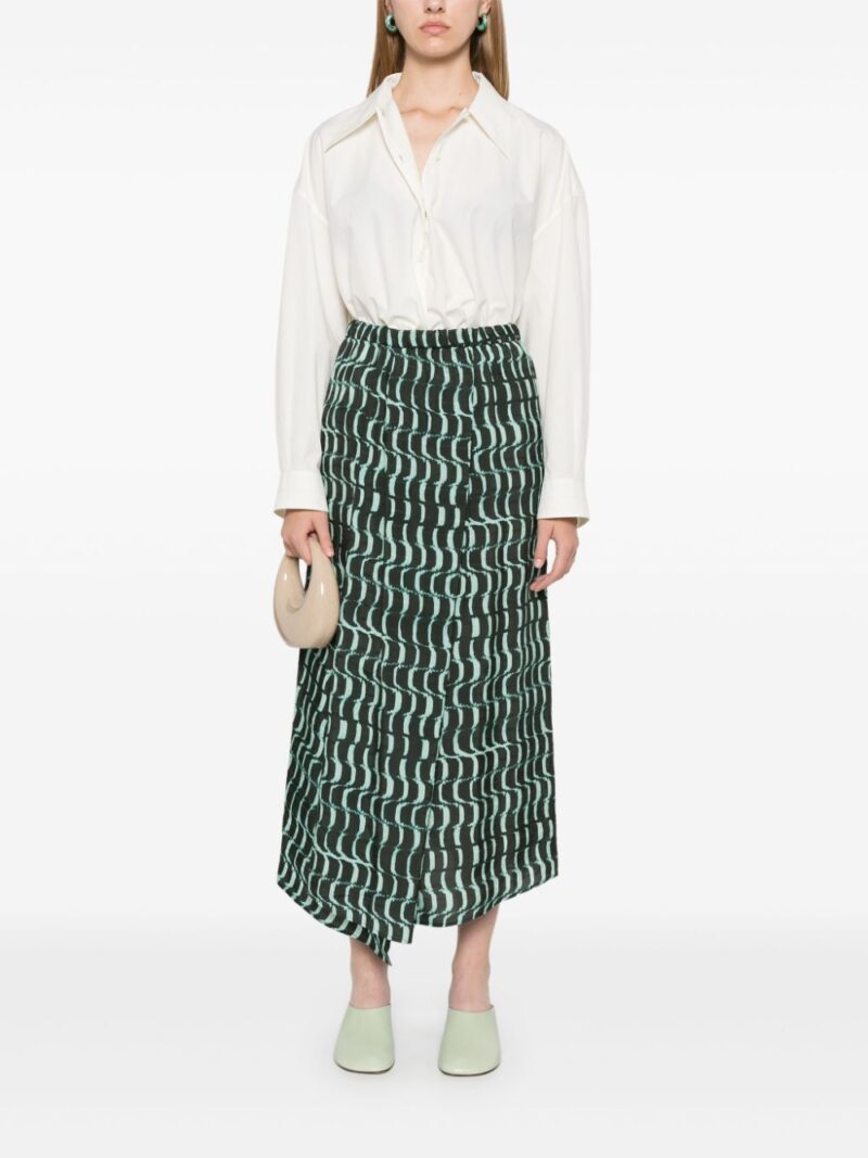 Christian Wijnants  abstract-print midi skirt