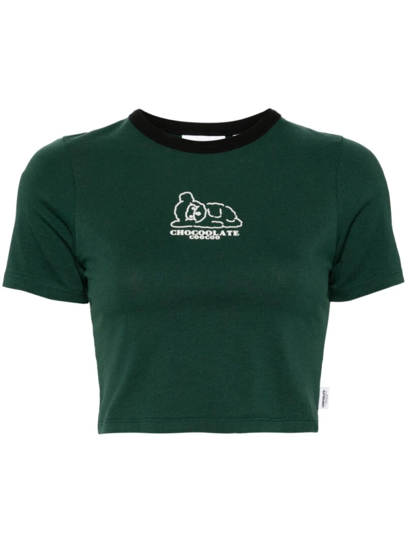 CHOCOOLATE  flocked logo t-shirt