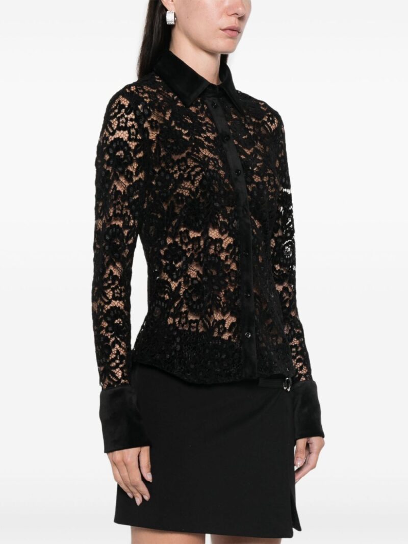 Chiara Ferragni corded-lace shirt