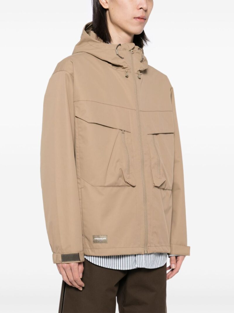 CHOCOOLATE logo-patch zip-up jacket