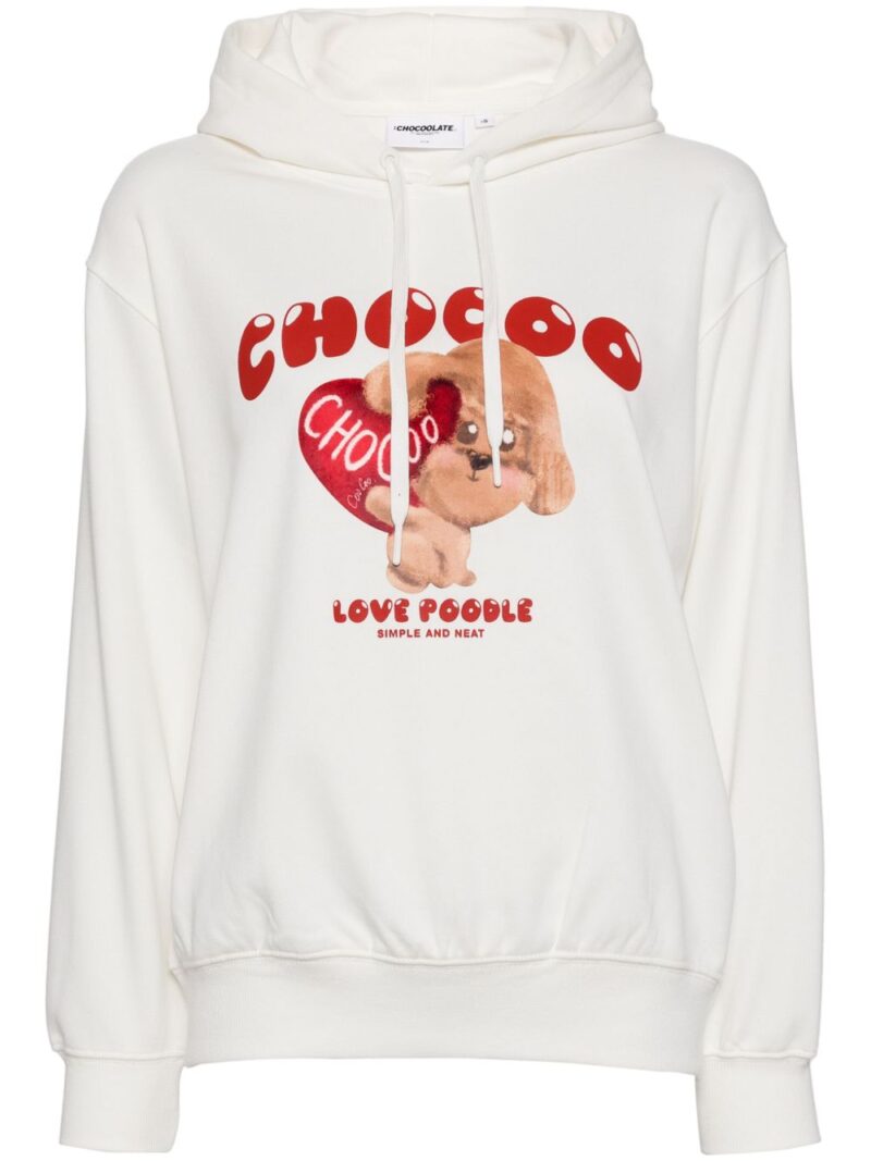 CHOCOOLATE  graphic-print cotton-blend hoodie
