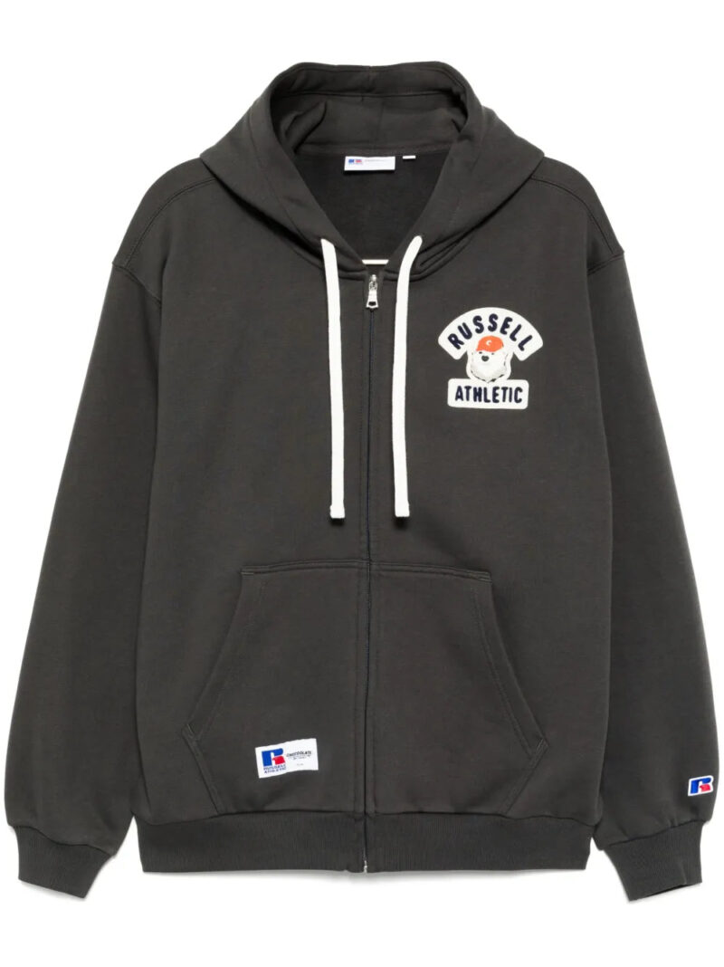 CHOCOOLATE  logo-patched zip up hoodie