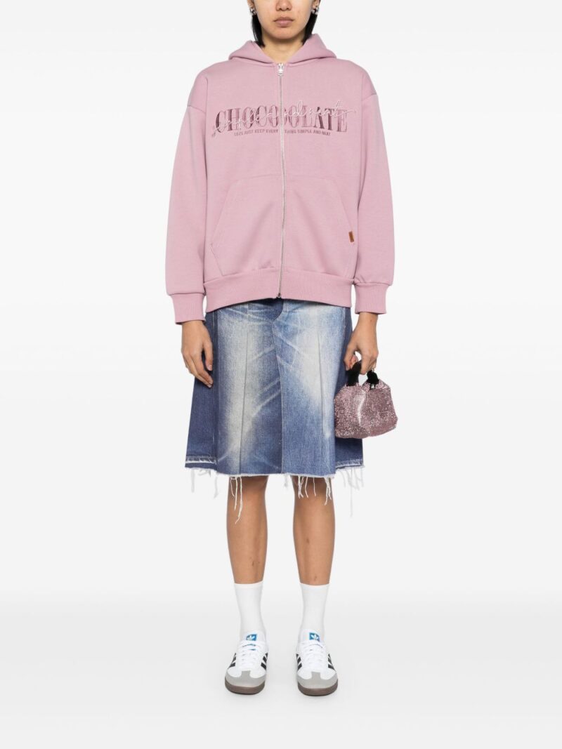 CHOCOOLATE logo zip-up hoodie