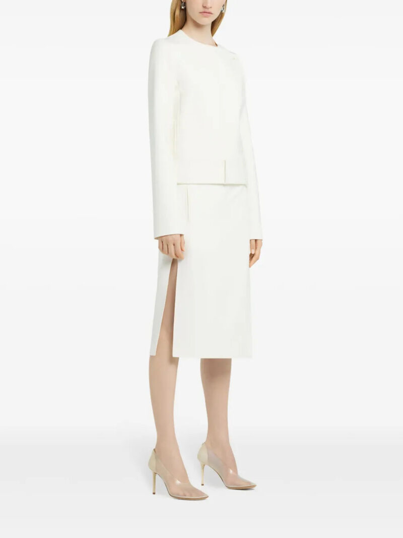 Courrèges belted slit skirt