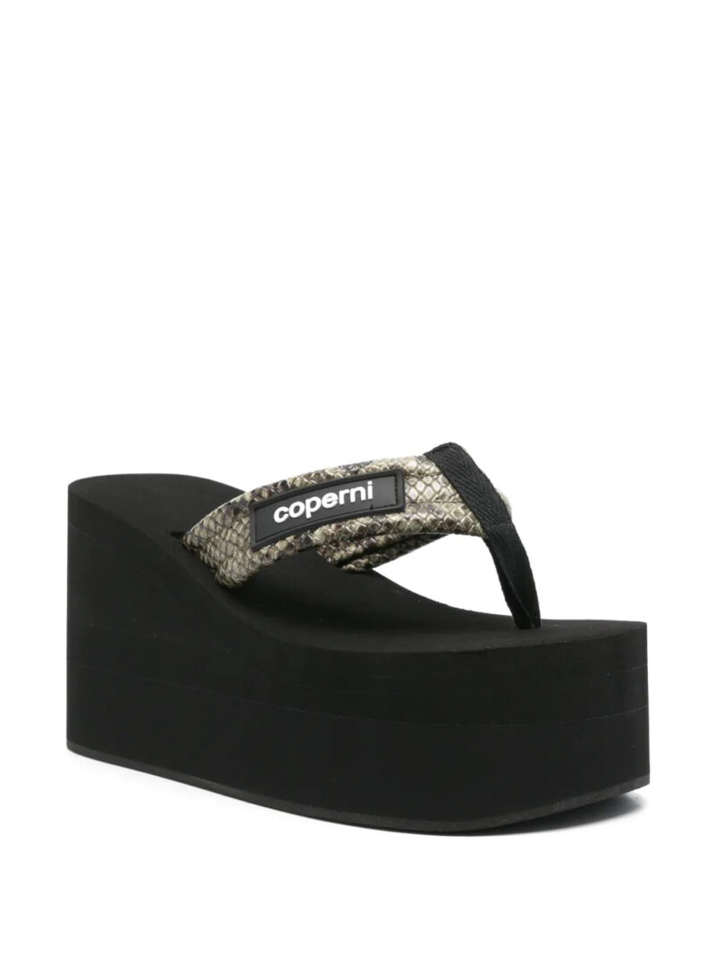 Coperni  100mm snakeskin-effect wedge sandals