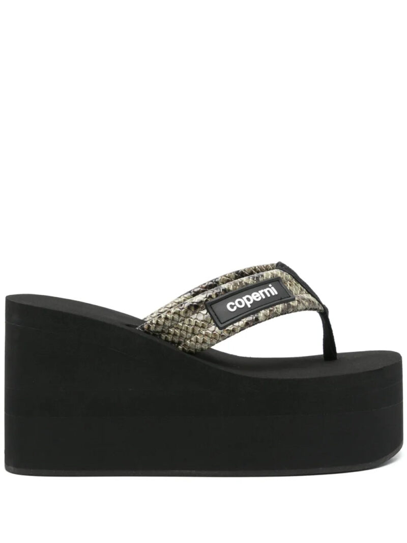Coperni  100mm snakeskin-effect wedge sandals