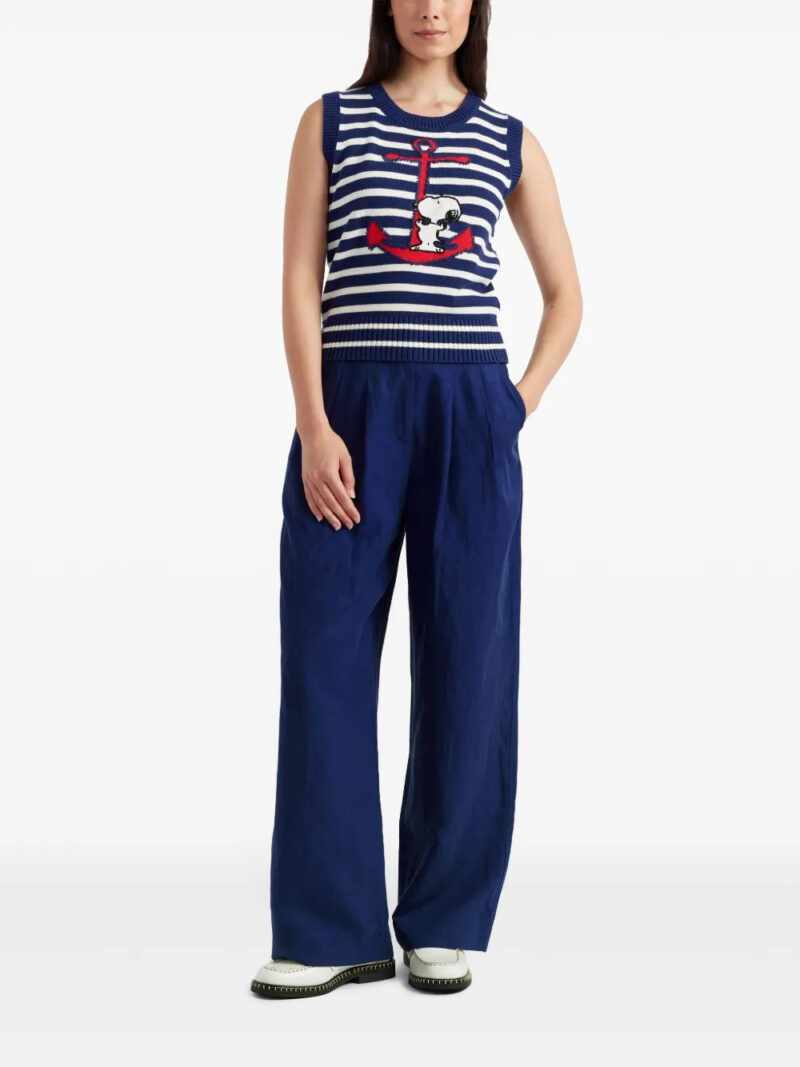 Chinti & Parker  x Peanuts Snoopy-embroidered top