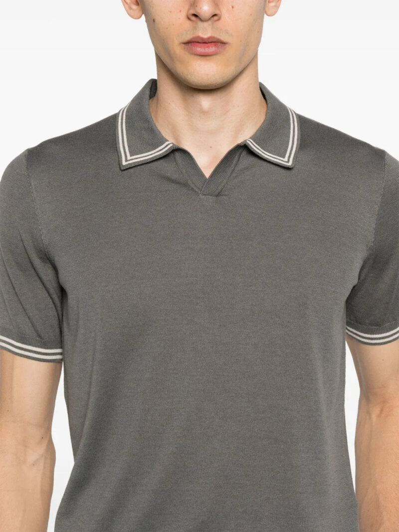 Corneliani  stripe-detail polo shirt