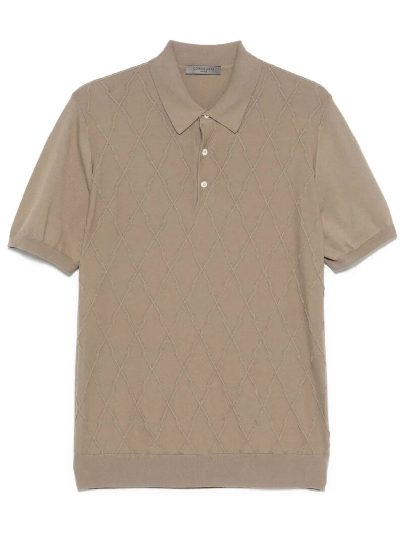 Corneliani  panelled polo shirt