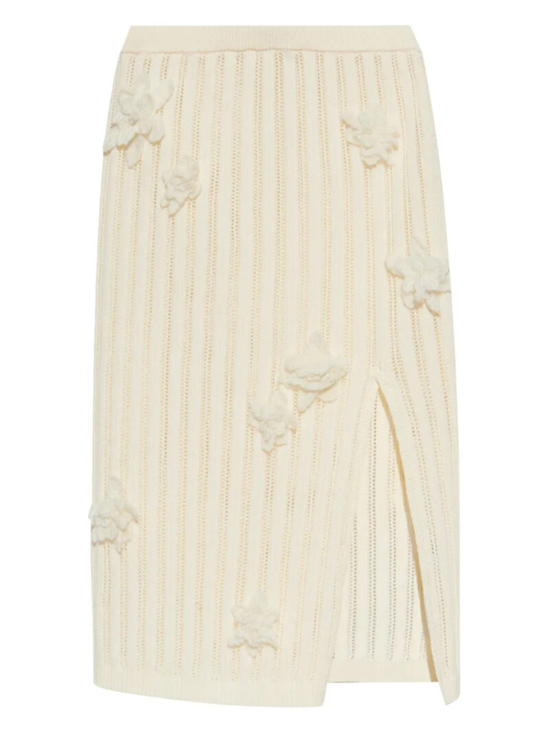 Casablanca  floral-appliqué midi skirt