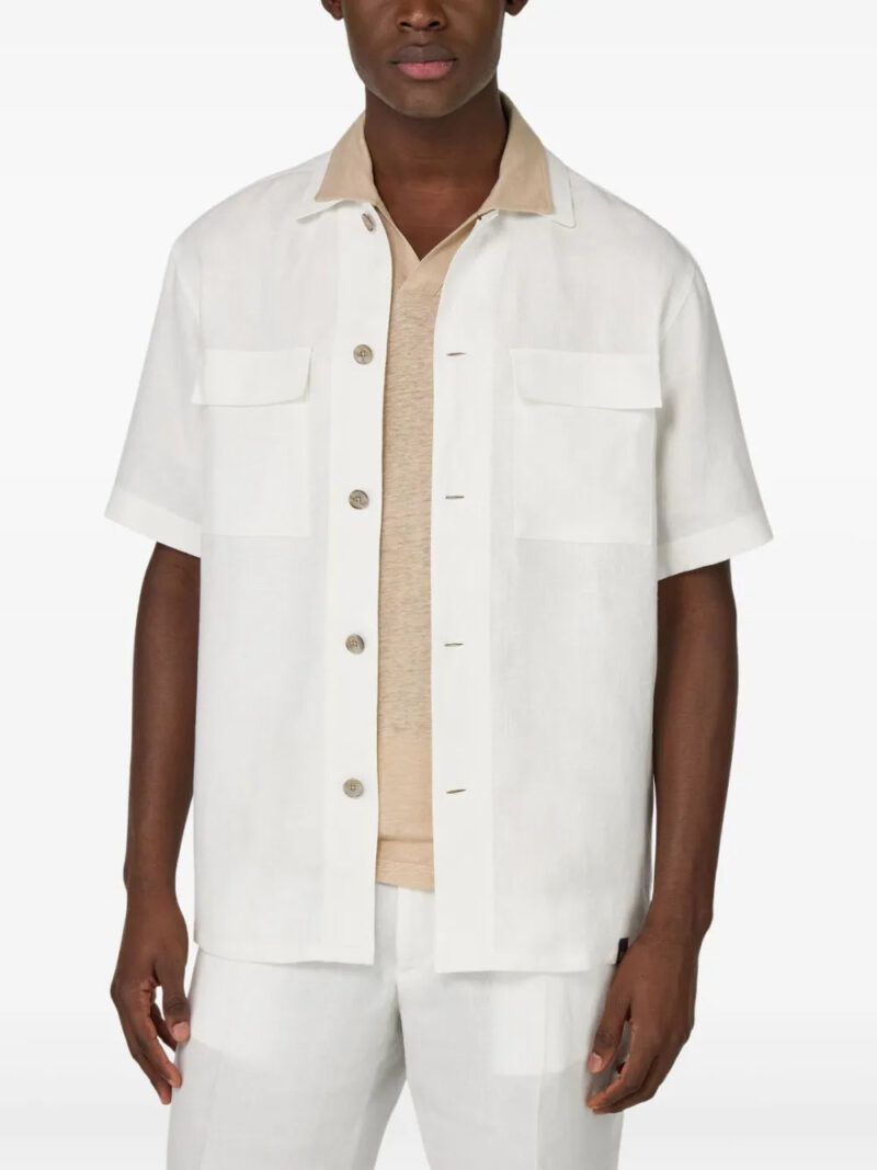 Boggi Milano  linen pocketed shirt