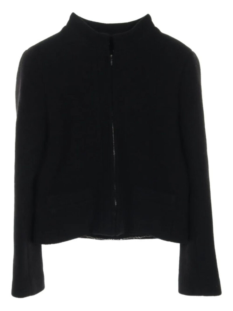 CHANEL zip-up cashmere-blend jacket