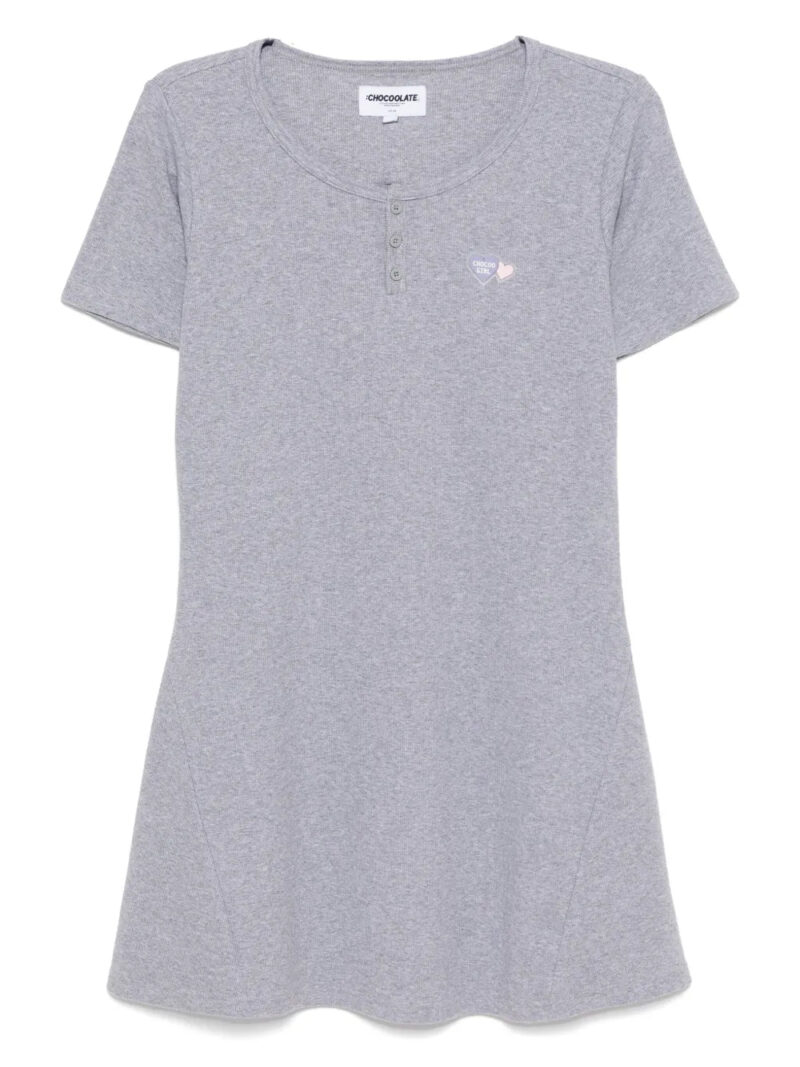 CHOCOOLATE  logo-patch dress