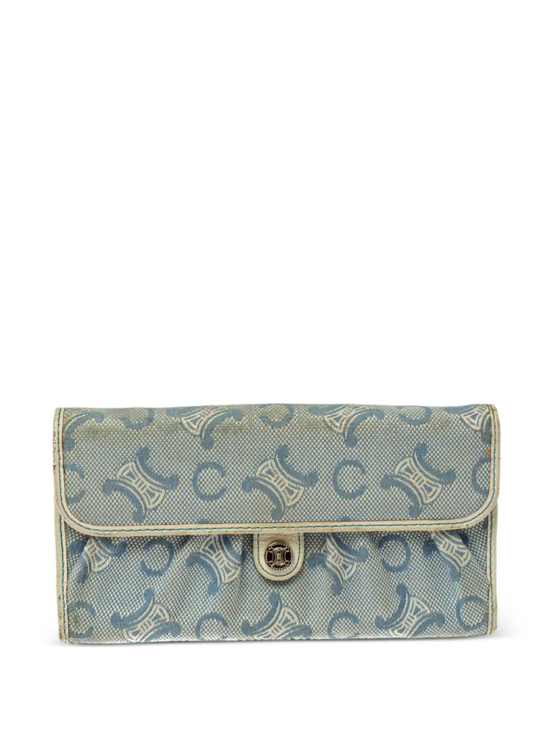 Céline Macadam-pattern denim wallet