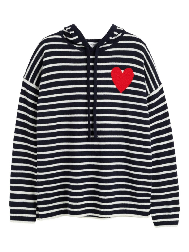 Chinti & Parker  Breton Heart striped hoodi