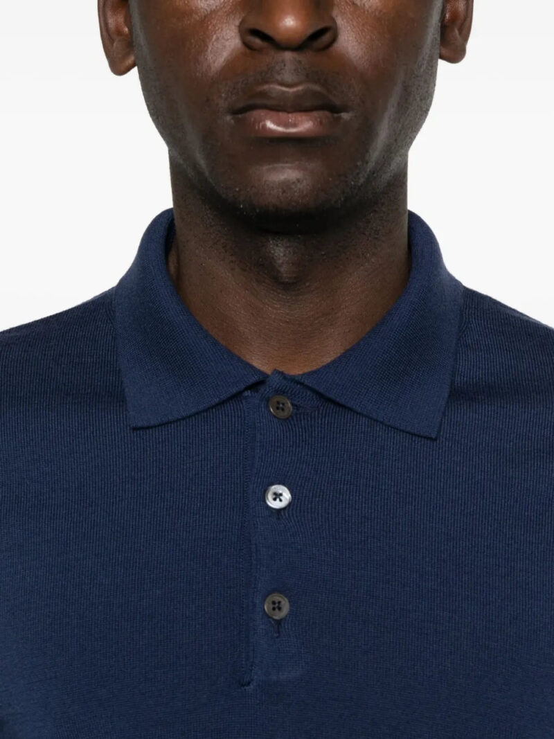 Corneliani  ribbed long-sleeve polo shirt