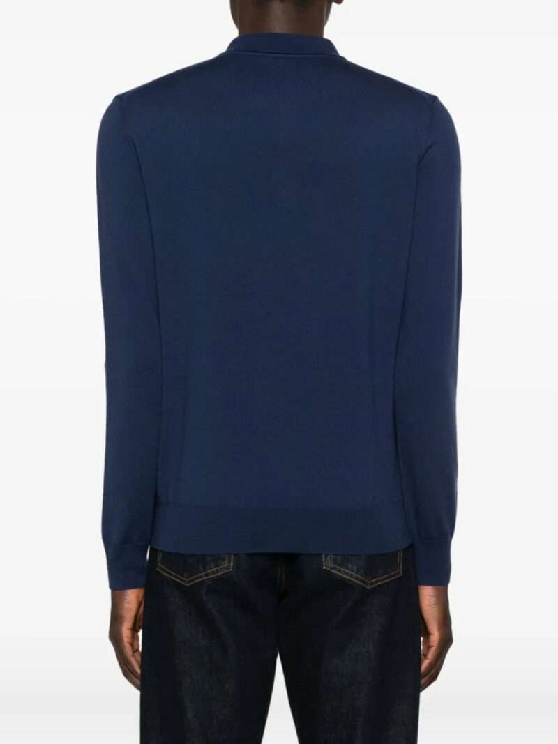 Corneliani  ribbed long-sleeve polo shirt