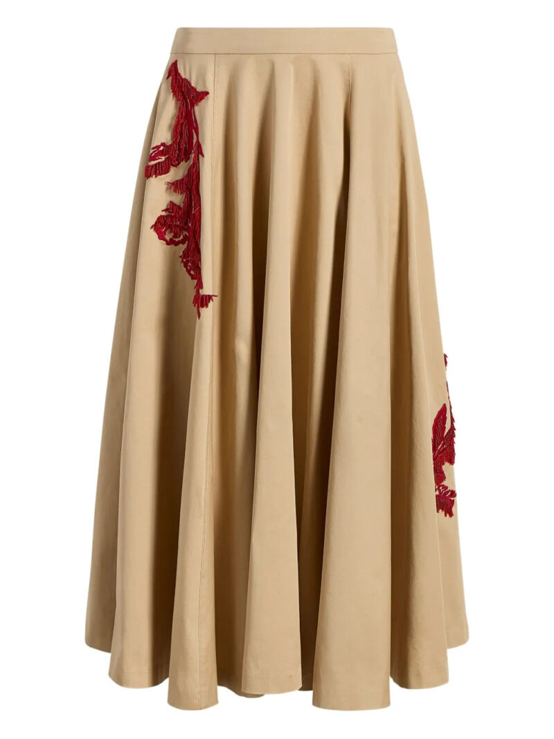 Cinq A Sept  embroidered pleated skirt