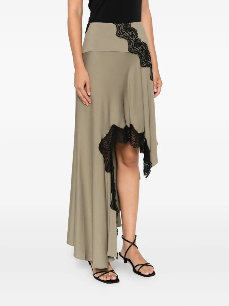 Christopher Esber lace-trim asymmetric maxi skirt