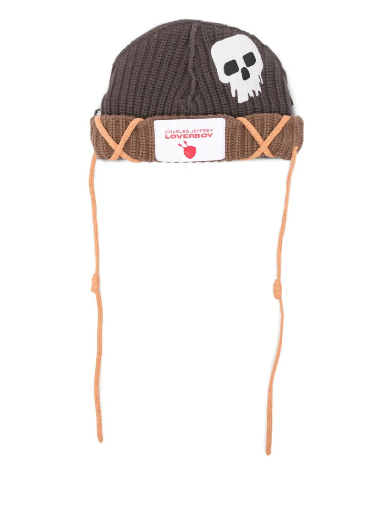 Charles Jeffrey Loverboy  skull-applique beanie