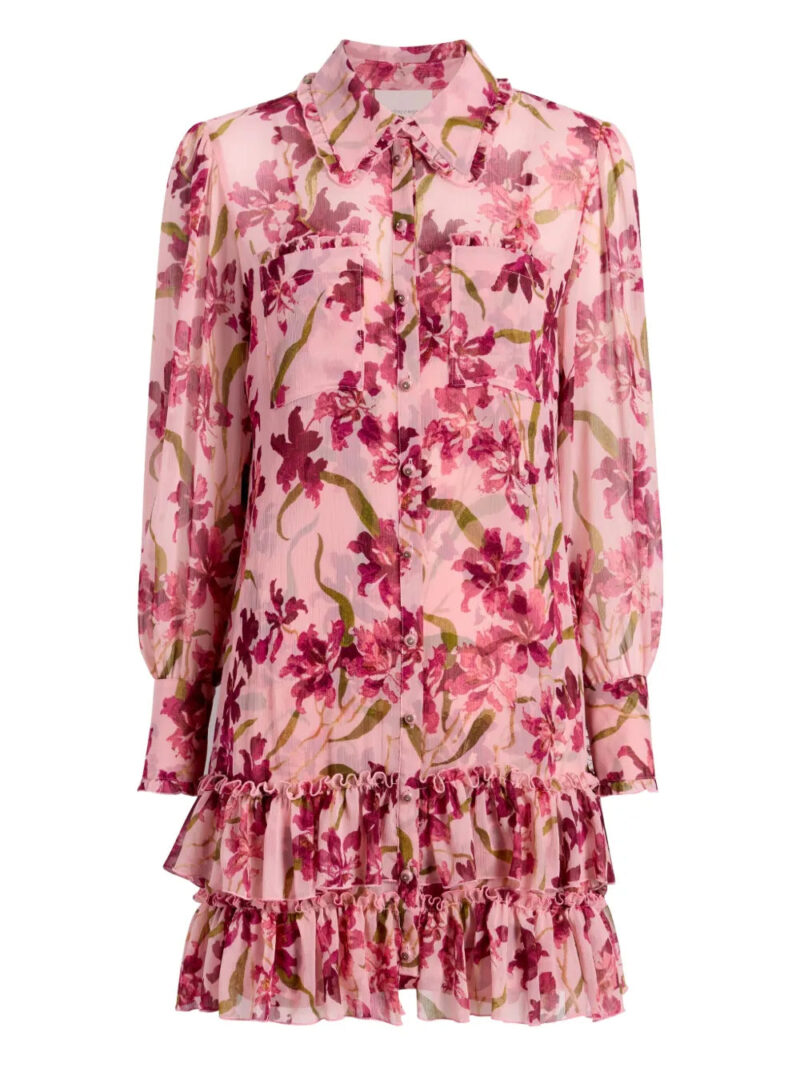 Cinq A Sept  floral-print ruffled dress