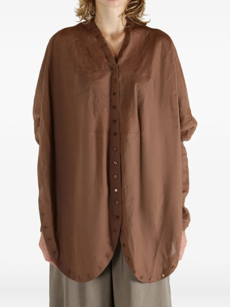 Cortana  button-detailed curved-hem shirt