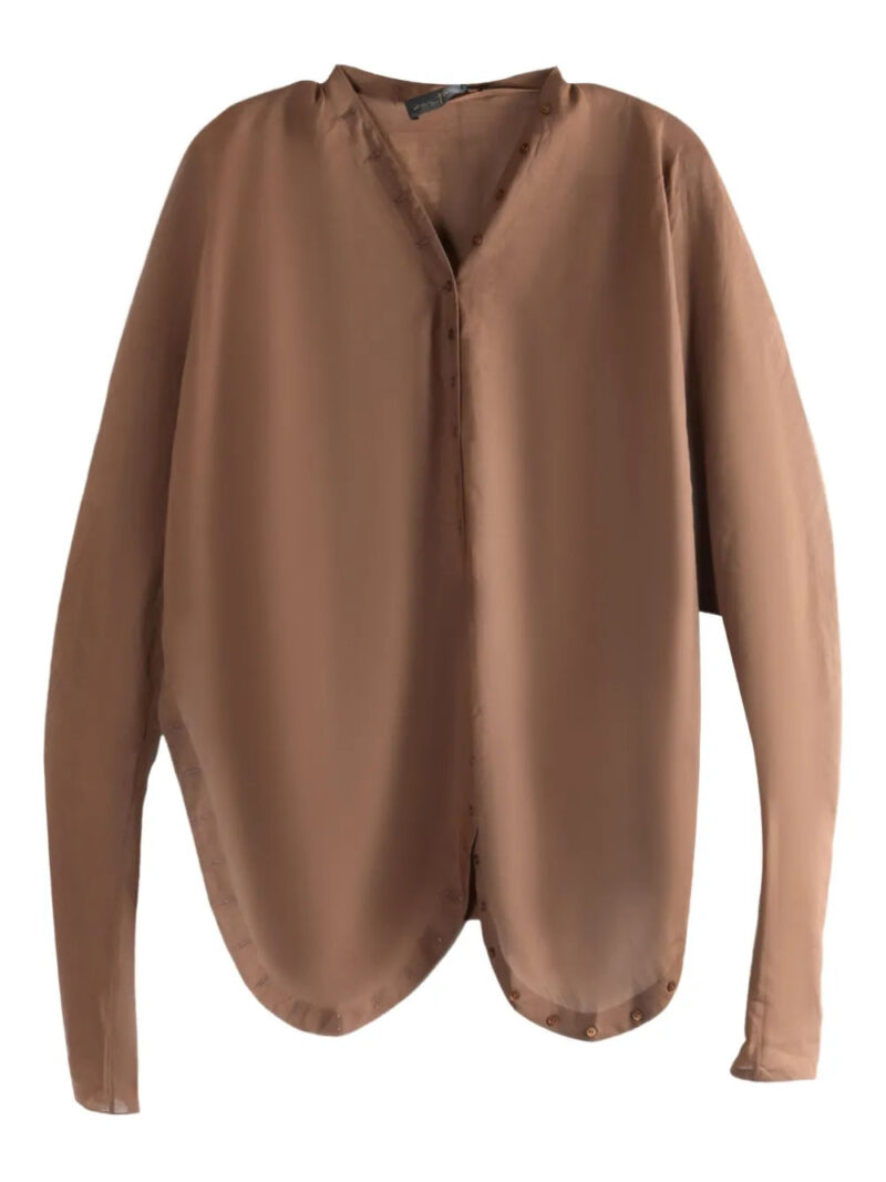 Cortana  button-detailed curved-hem shirt