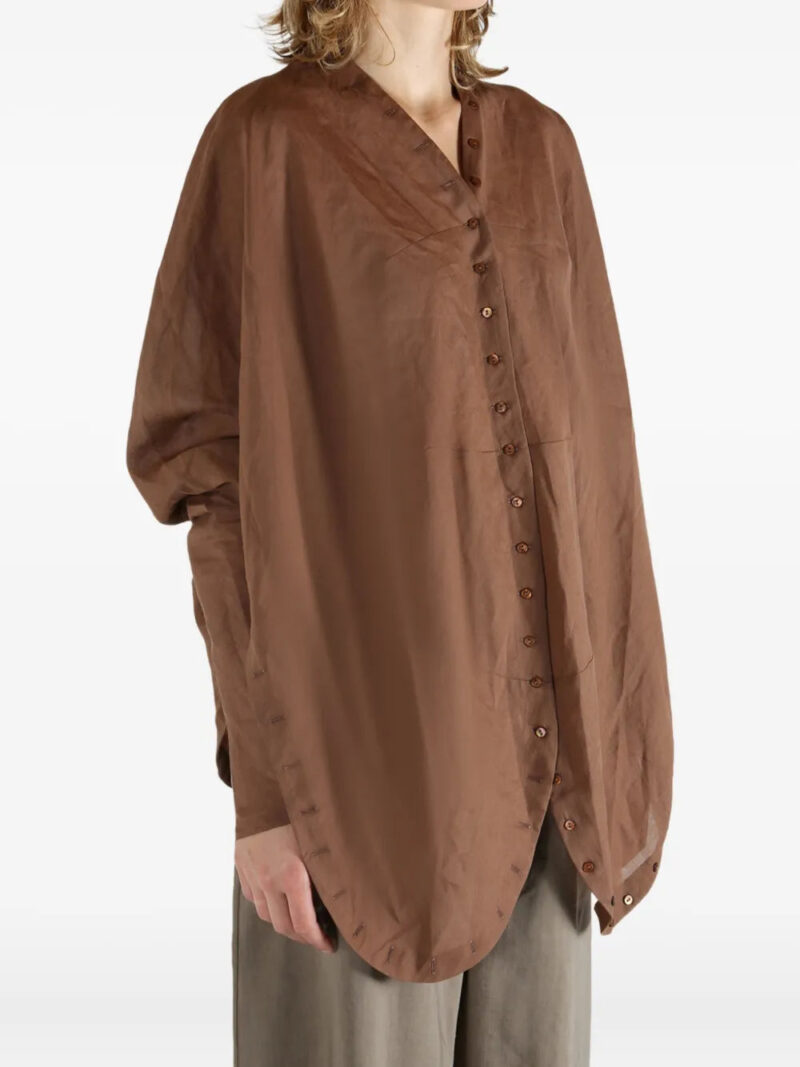 Cortana  button-detailed curved-hem shirt